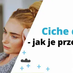Smutna kobieta z mężczyzną w tle. Tekst: "Ciche dni - jak je przerwać?". Brak kontaktu w związku.