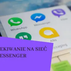Ikony aplikacji na telefonie, w tym Messenger. Brak odpowiedzi na Messengerze może oznaczać problemy z siecią lub brak aktywności użytkownika.