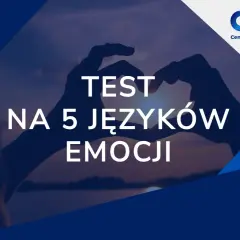 Test dla chłopaka o swojej dziewczynie: "Test na 5 języków emocji" z sercem z dłoni na tle zachodu słońca.