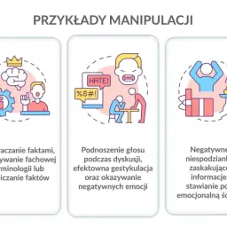 Przykłady manipulacji: nacisk, przytłaczanie faktami, podnoszenie głosu, negatywne niespodzianki, brak czasu na decyzję. To wszystko to techniki "push and pull".
