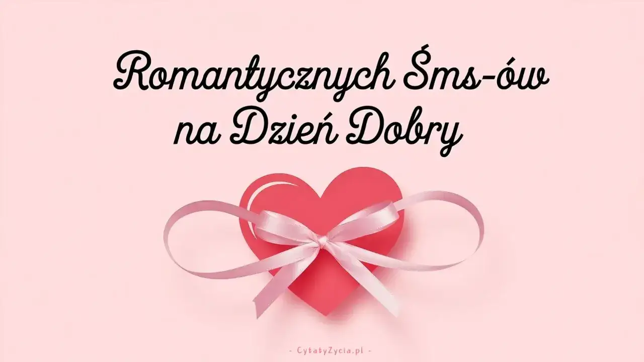 Romantyczne smsy do faceta na dzień dobry. Serce z różową wstążką.